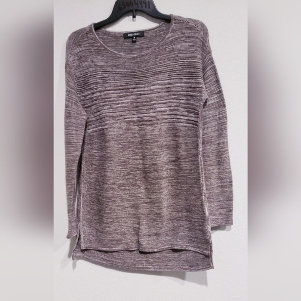 Ellen Tracy cotton/acrylic brown blend sweater, M